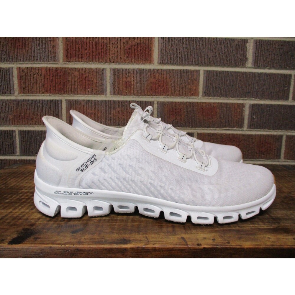Skechers Womens Slip-Ins Glide-Step Tranquility White 104574 Shoe Hands Free 10